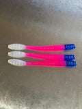 3.5" Hot Pink/Blue Worm (8 - Pack)